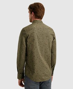 Heren overhemd lange mouw groen