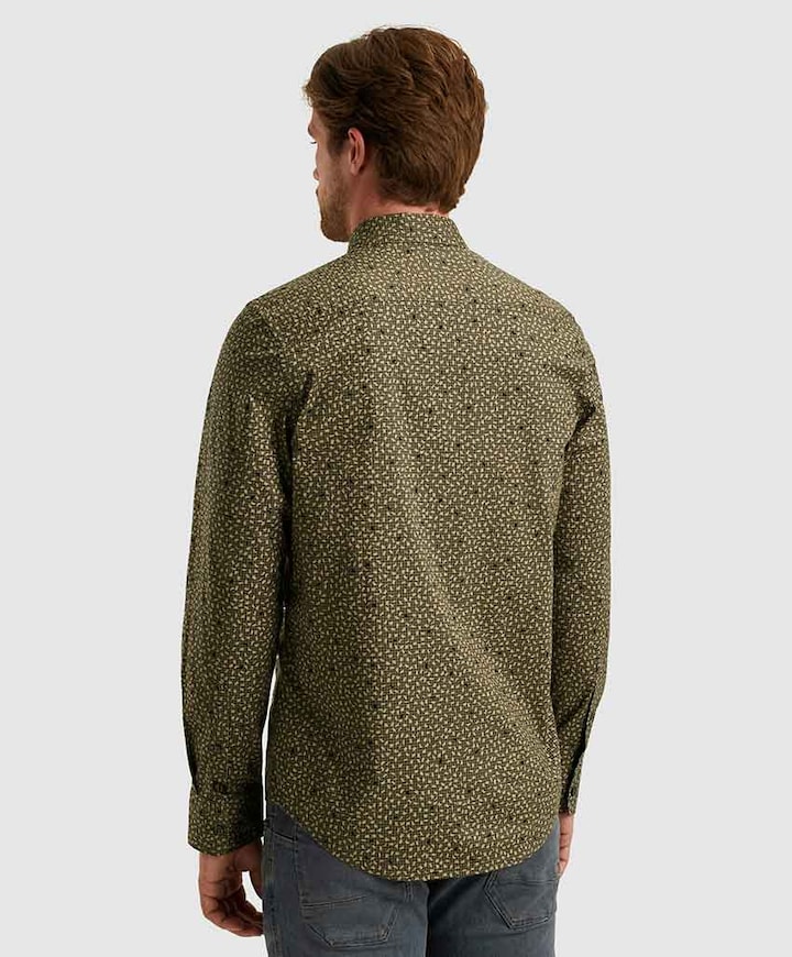 Heren overhemd lange mouw groen