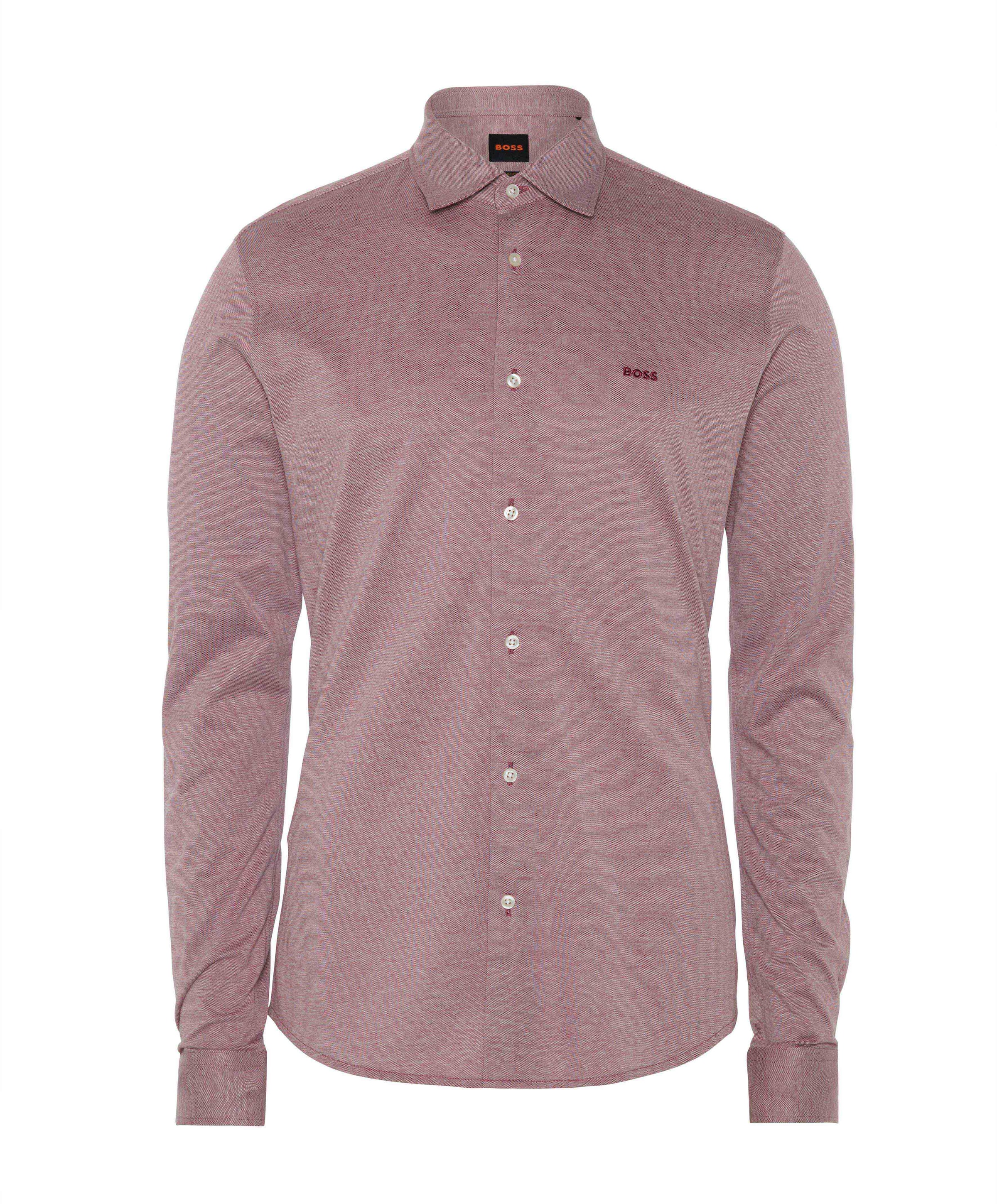 Heren overhemd lange mouw rood