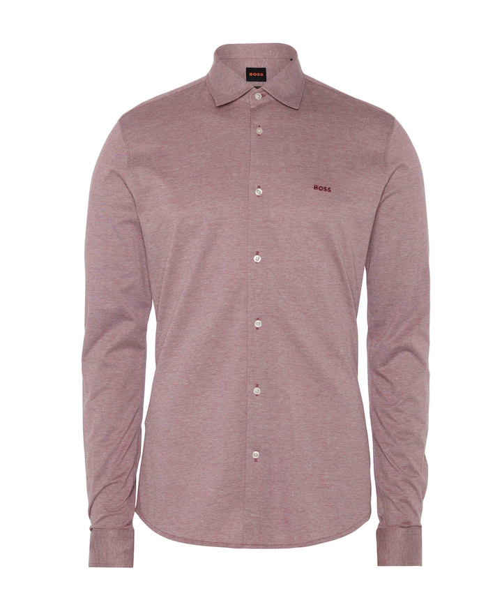 Heren overhemd lange mouw rood