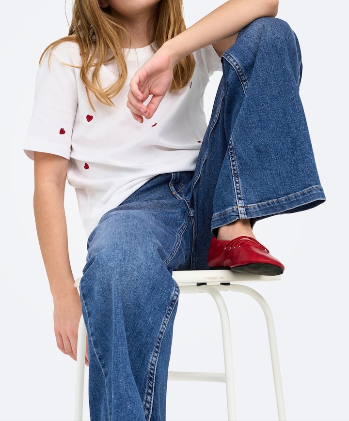 KOGCALIFORNIA MW WIDE FLARED REA NO meisjes jeans blauw