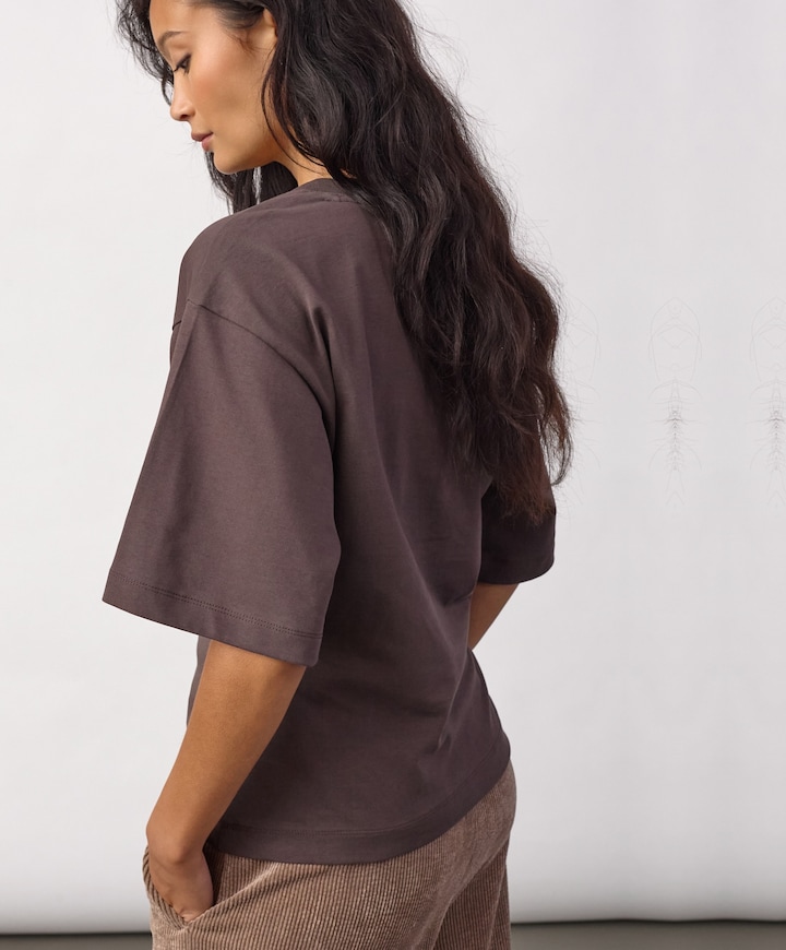 Dames T-shirt bruin
