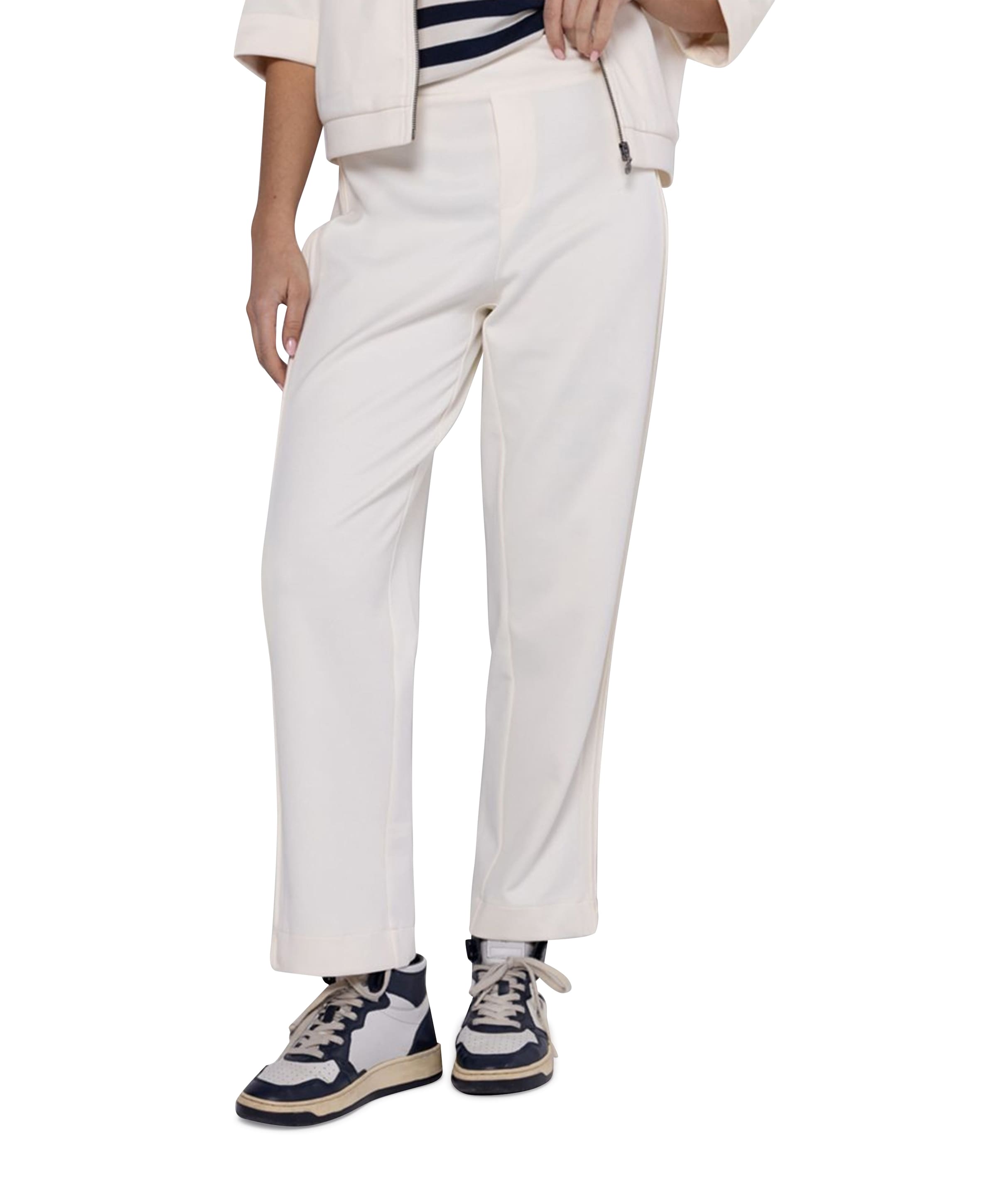 Jersey dames broek ecru