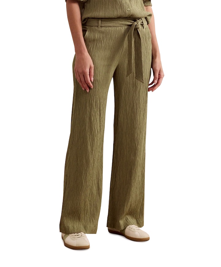 Creased Wide-Leg dames broek groen