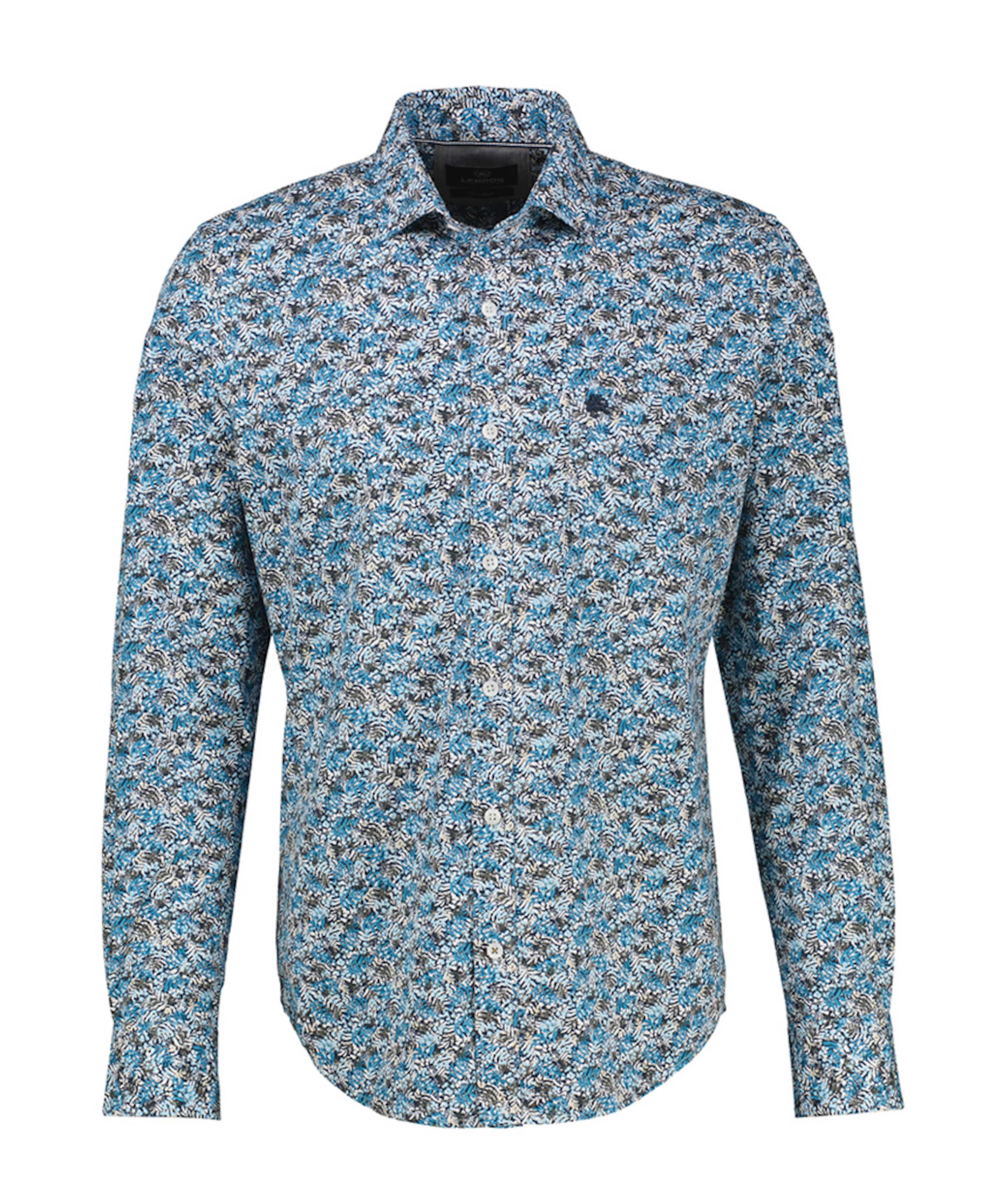 Heren overhemd lange mouw blauw