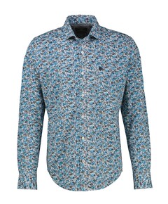 Heren overhemd lange mouw blauw