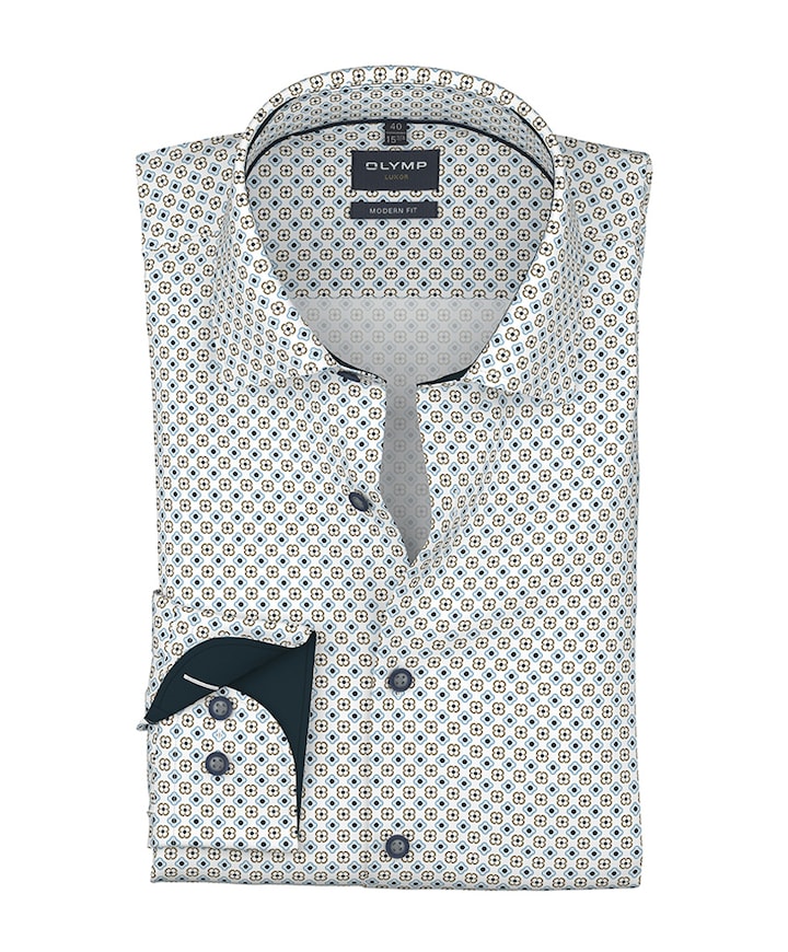 Heren overhemd lange mouw ecru