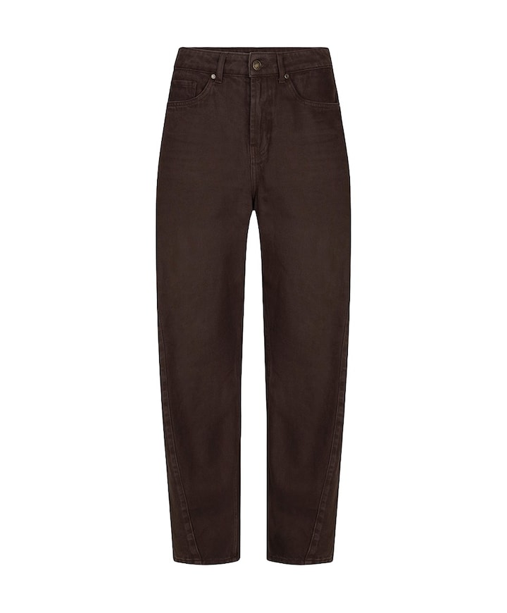 Trousers barrel jeans cacao dames jeans bruin