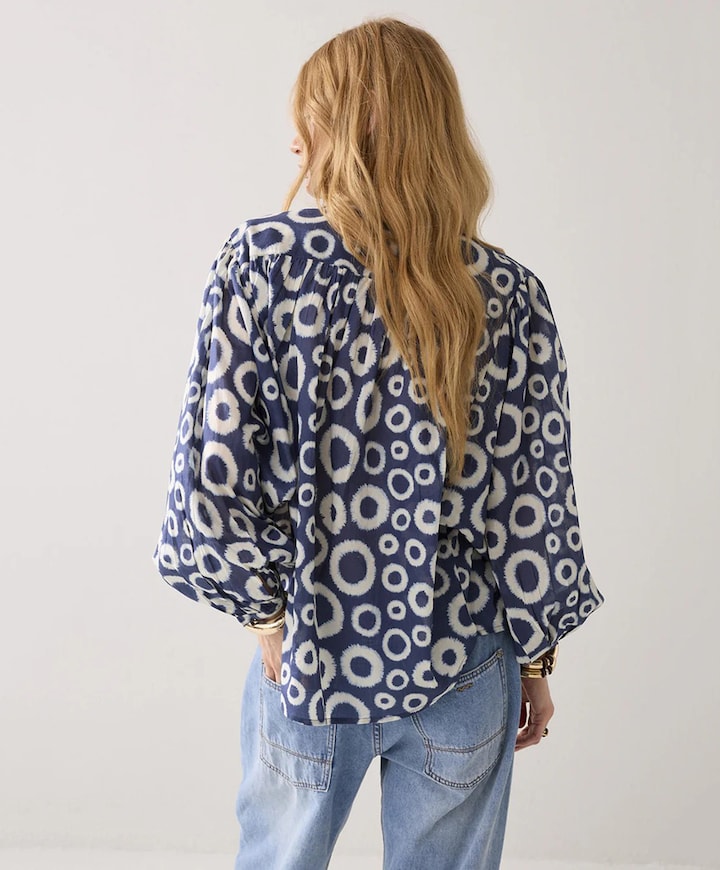 Dames blouse blauw