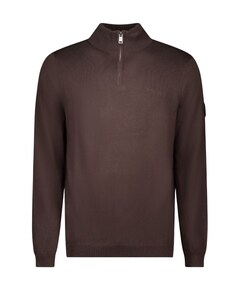 Heren trui met rits bruin