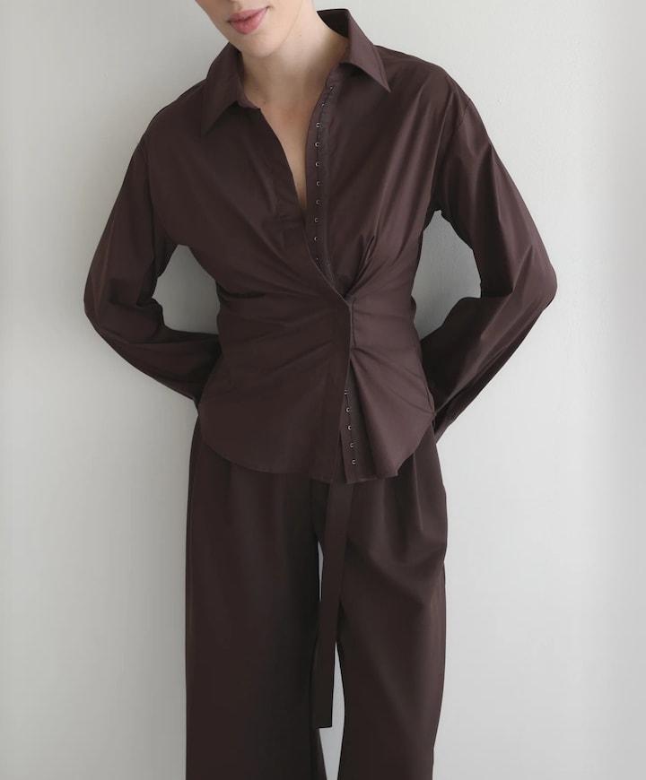 Dames blouse bruin