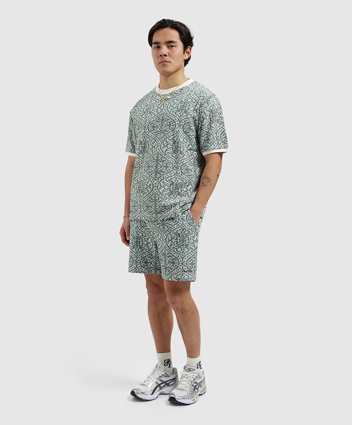 Jacquard Pattern Shorts heren korte broek groen