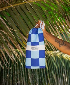 Badlaken large blauw