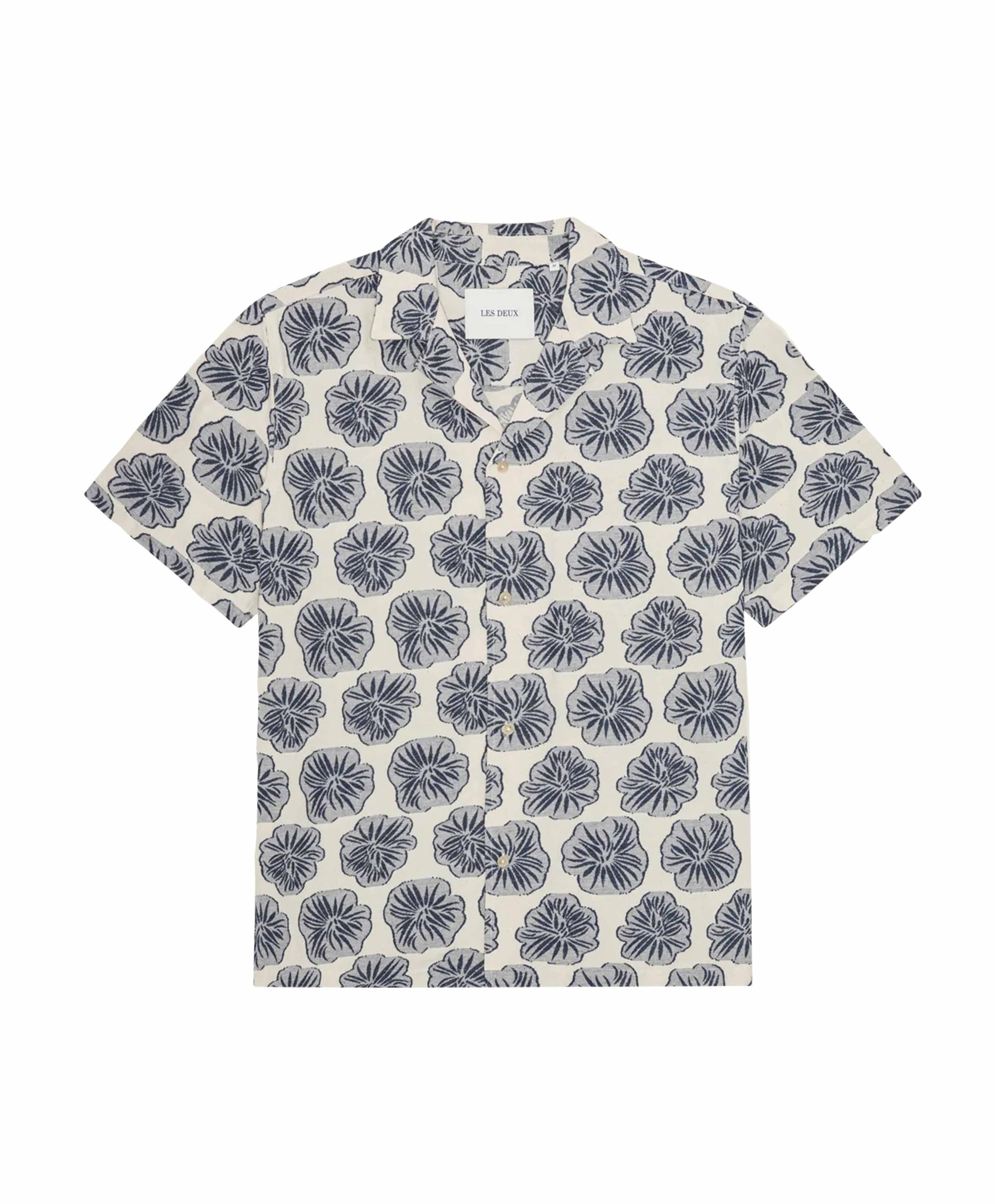 Heren overhemd korte mouw blauw