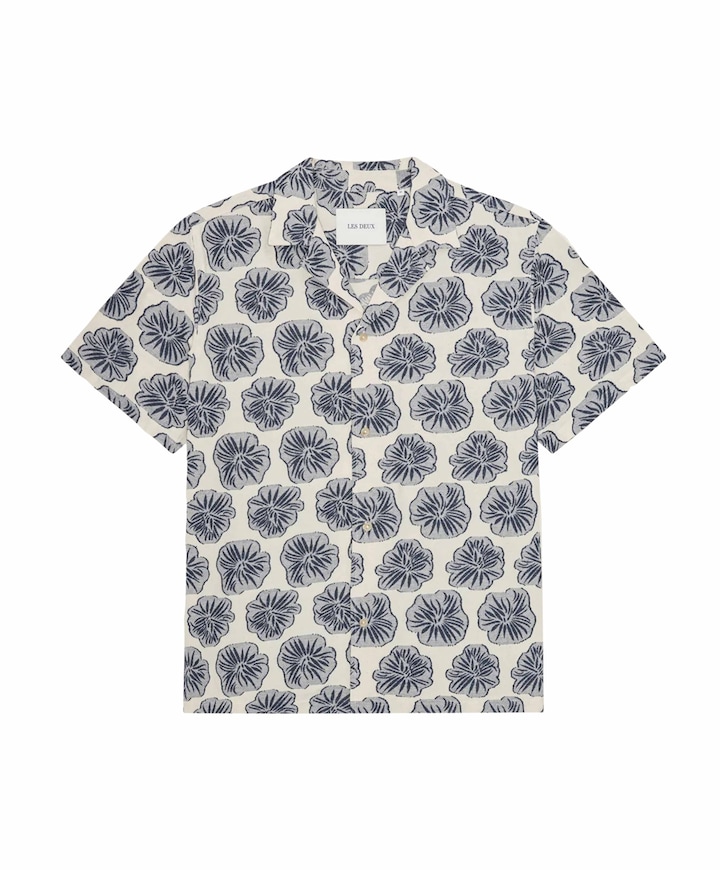 Heren overhemd korte mouw blauw