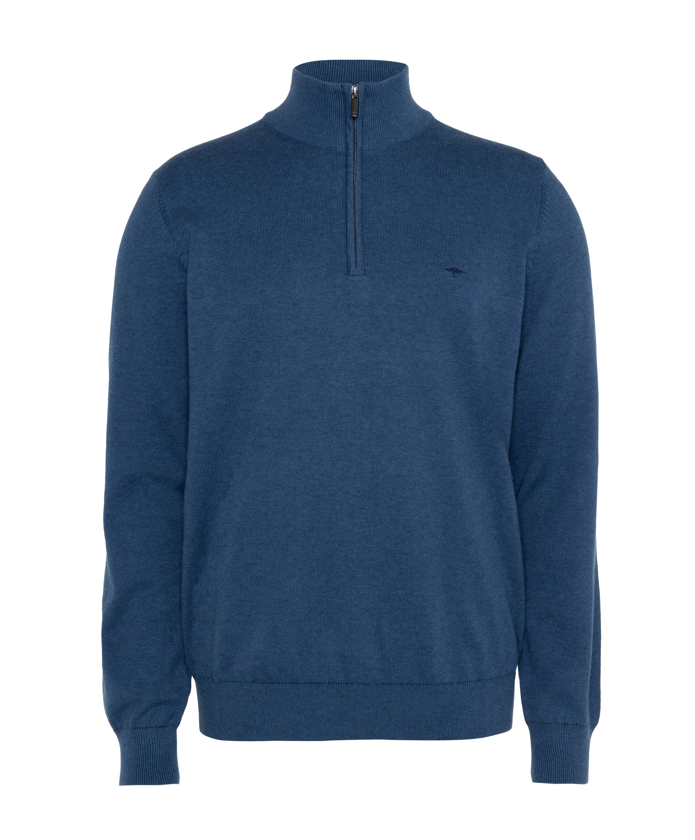 Heren trui met rits blauw