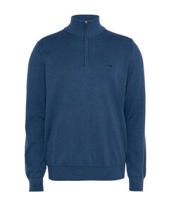 Heren trui met rits blauw