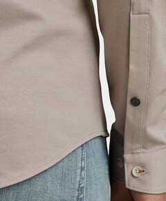 Heren overhemd lange mouw grijs