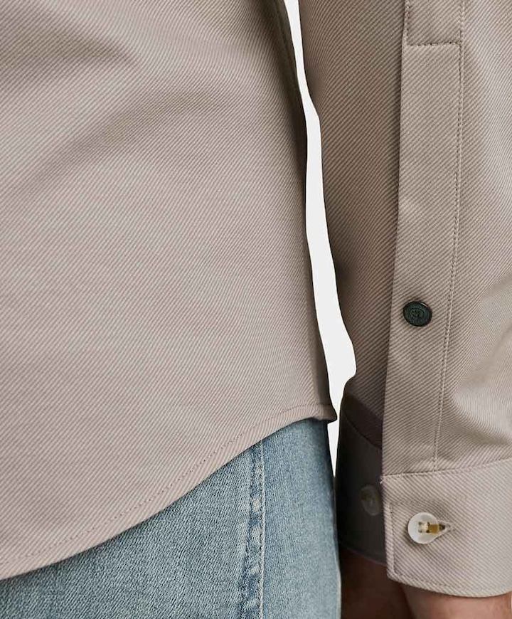 Heren overhemd lange mouw grijs