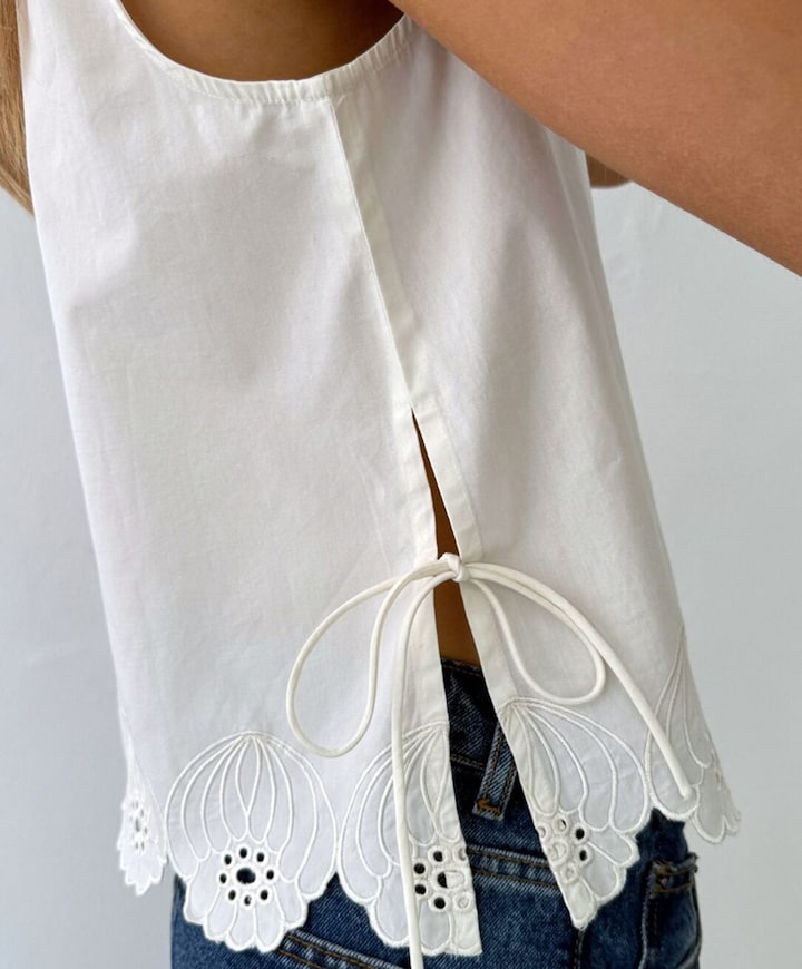 Dames top ecru