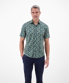 Heren overhemd korte mouw groen