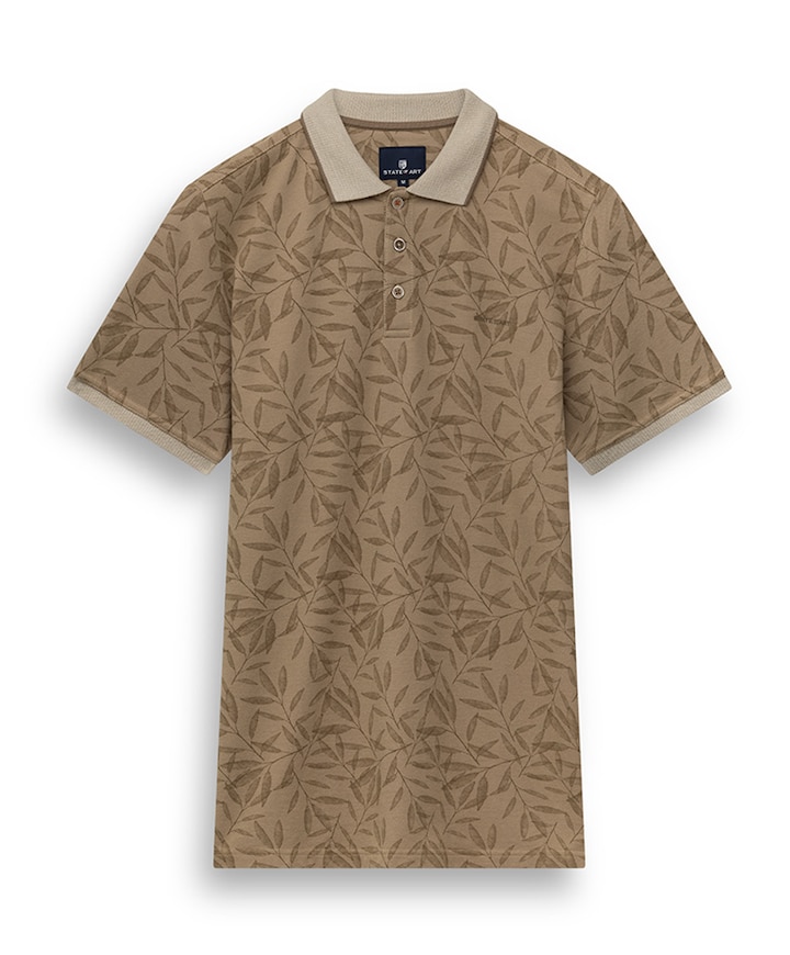 Heren polo beige