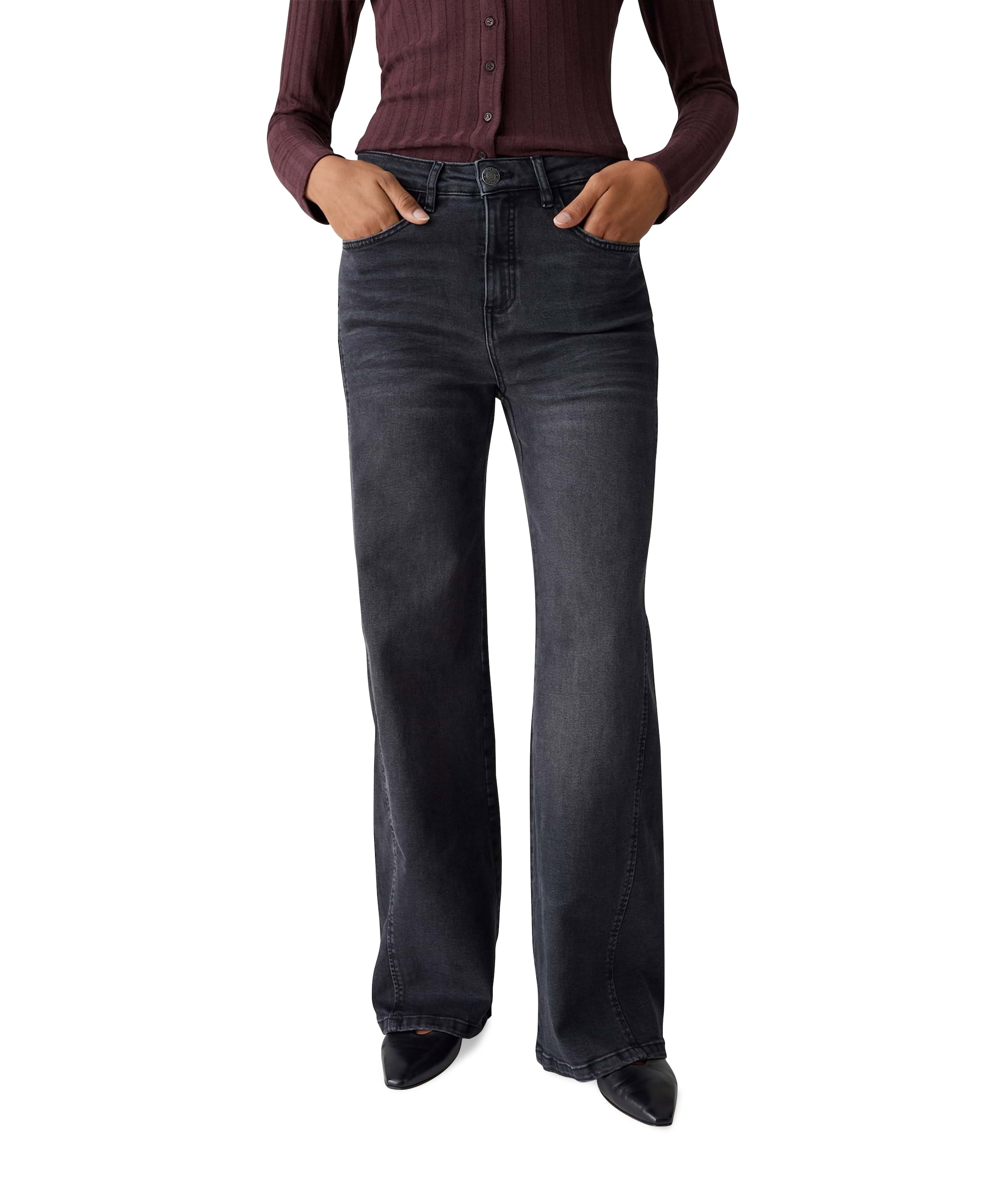 Miva modern dames jeans grijs