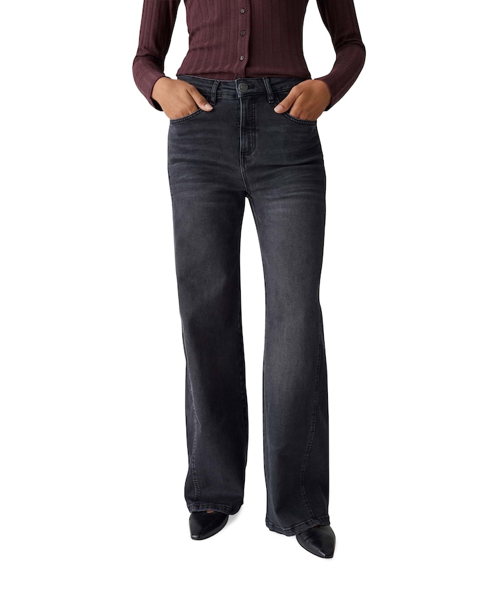 Miva modern dames jeans grijs