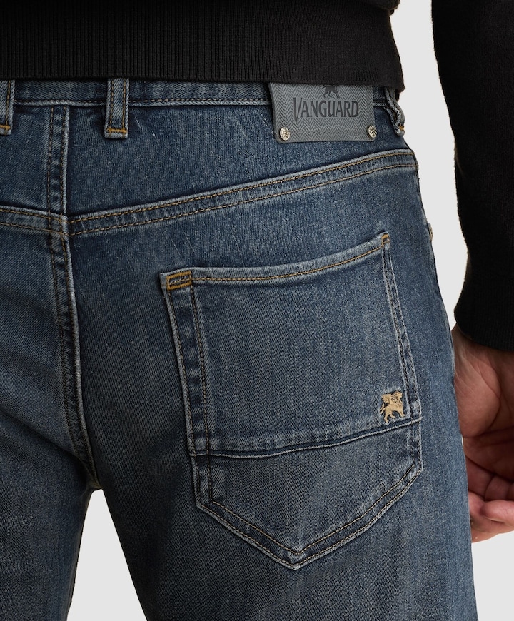V40 RIDER SOFT USED INDIGO heren jeans blauw
