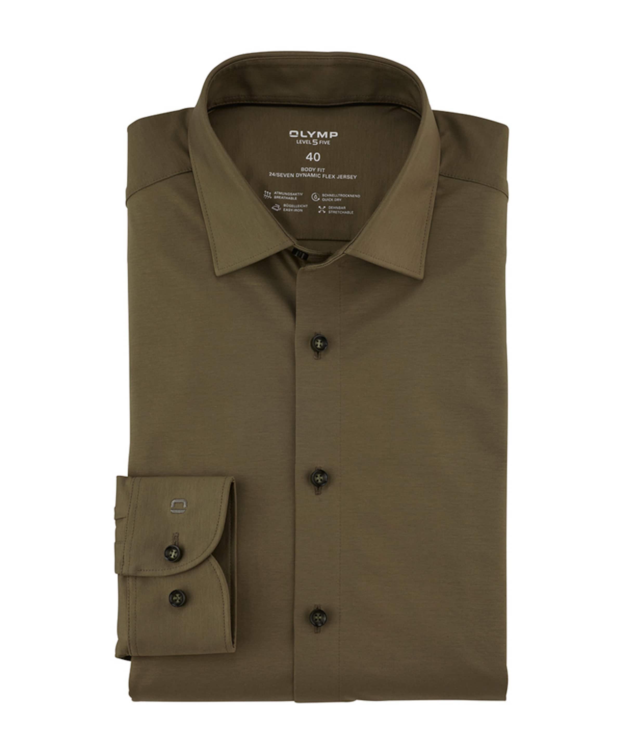 Heren overhemd lange mouw groen