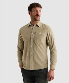 Heren overhemd lange mouw beige