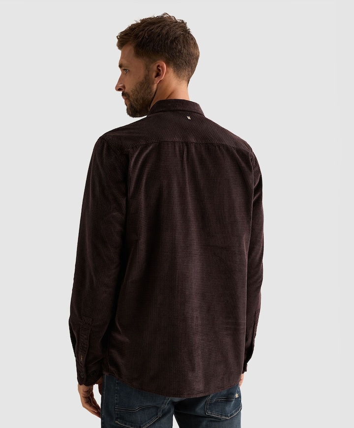 Heren overhemd lange mouw bordeaux