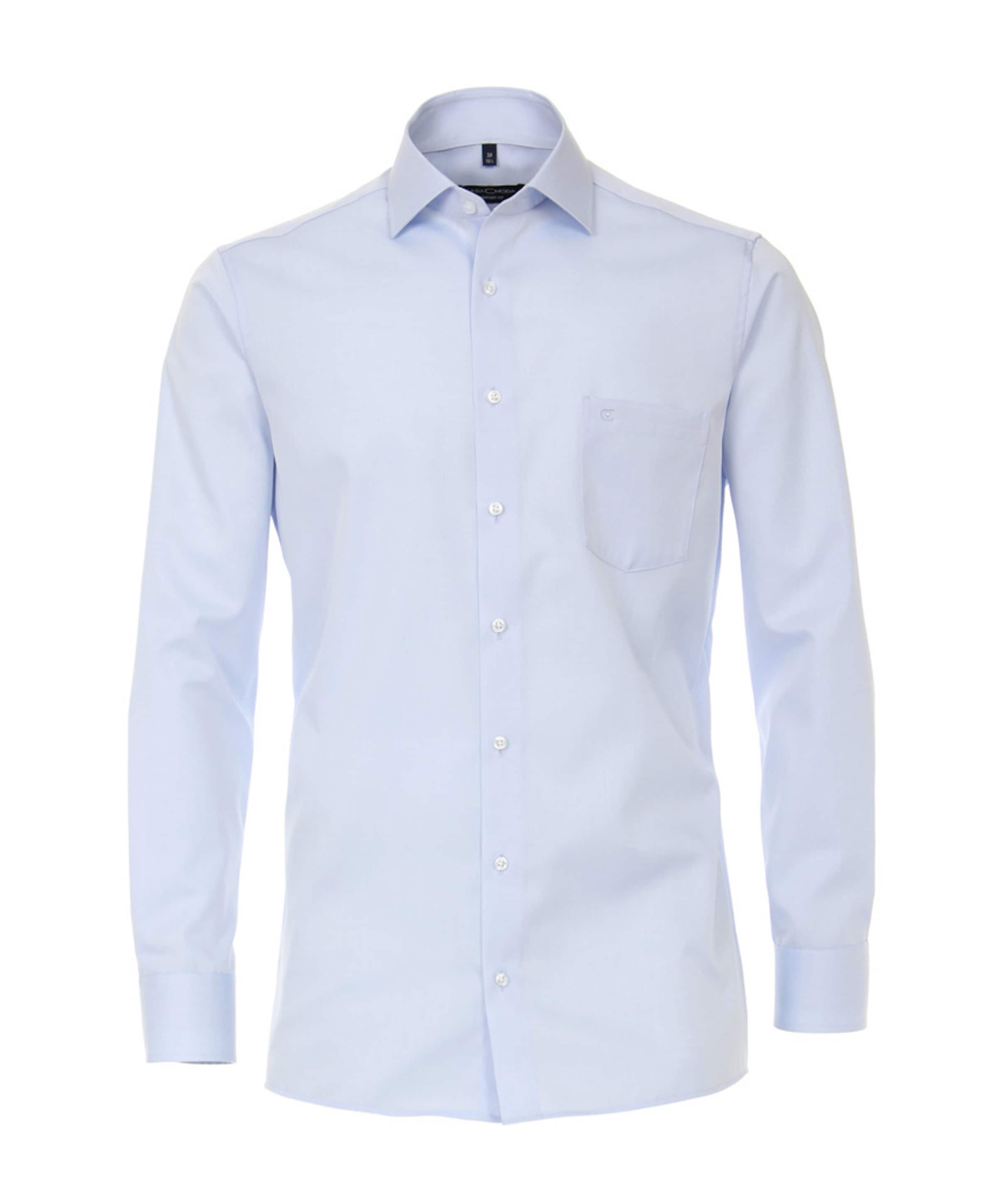 Heren overhemd lange mouw blauw