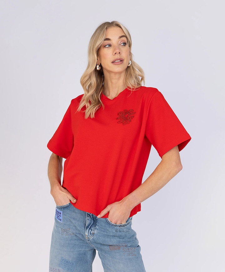 Dames T-shirt rood