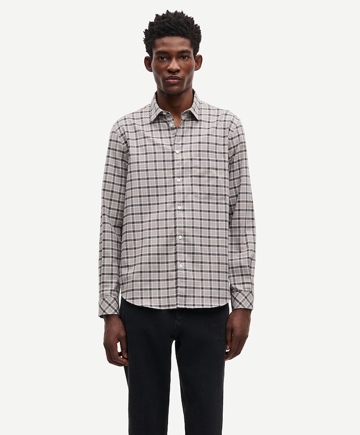 Overhemd lange mouw grijs