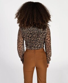 Blouse lange mouw bruin