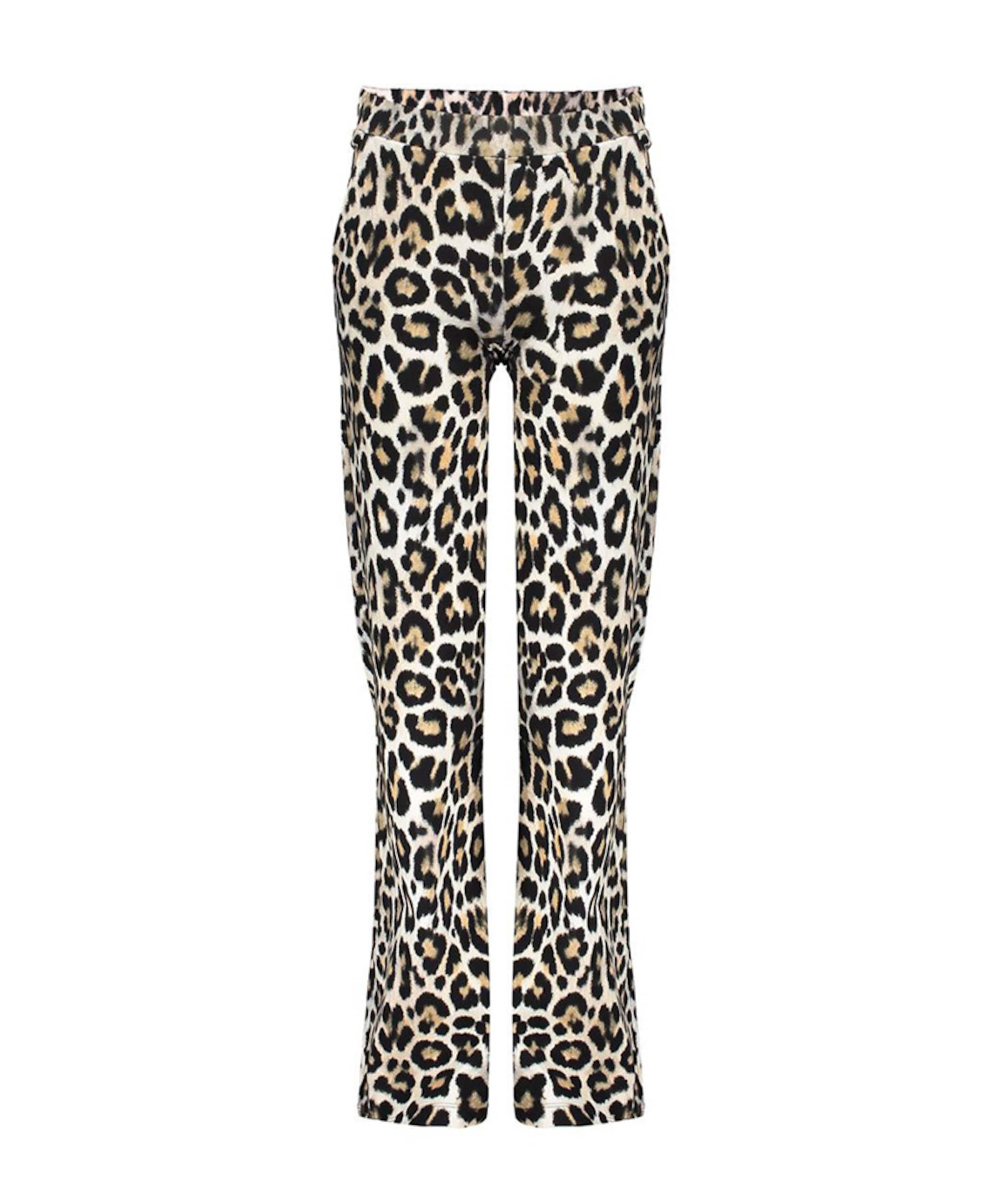 Pants wide AOP leopard broek beige