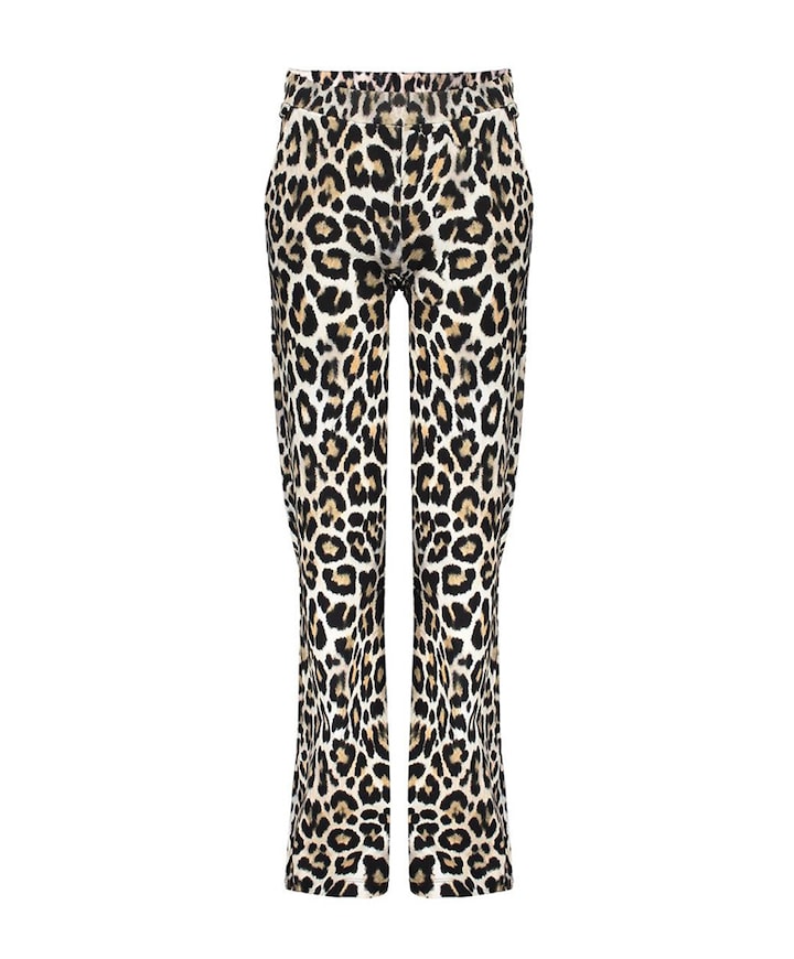 Pants wide AOP leopard broek beige
