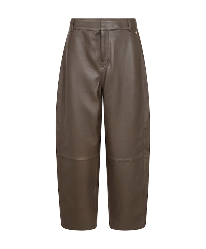 MMBarrel Leather dames broek bruin