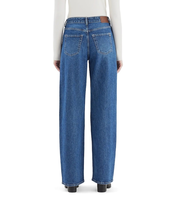 Relaxed straight dames jeans blauw