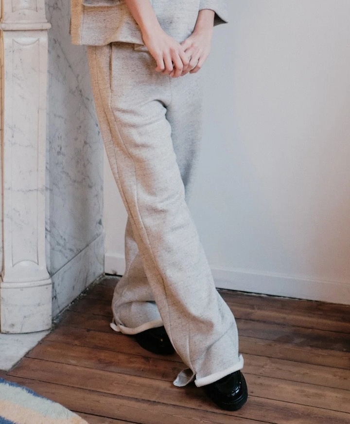 Cotton dames broek grijs