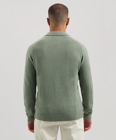 Heren trui met rits groen