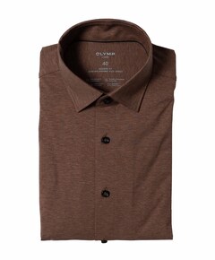 Heren overhemd lange mouw bruin