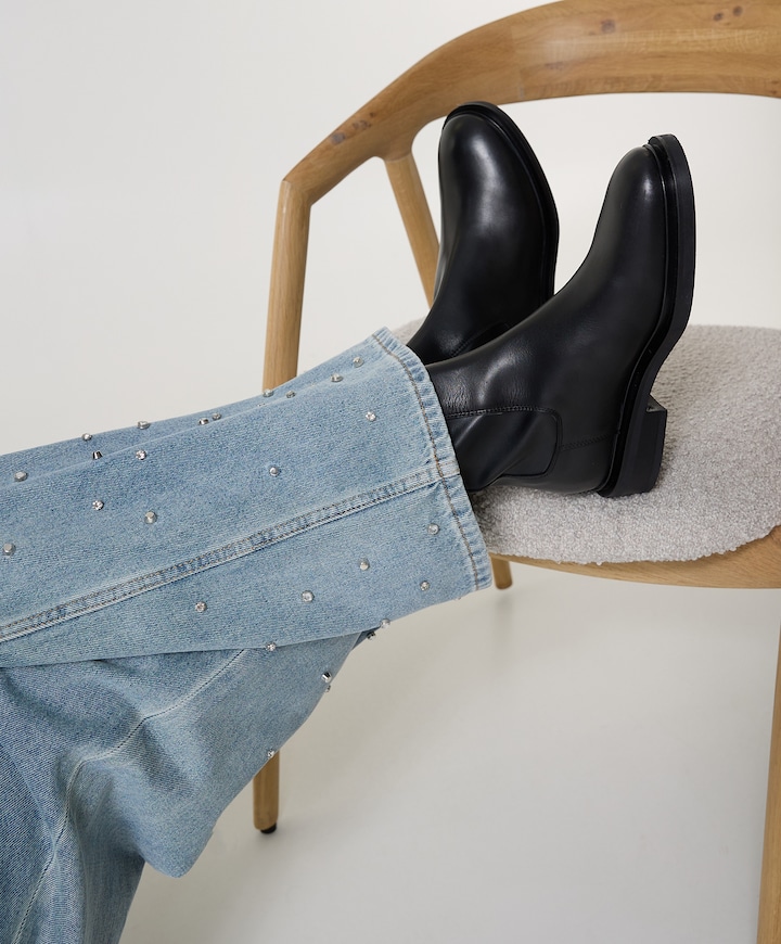 dames enkellaarzen zwart