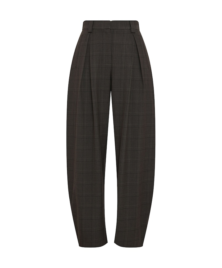 MSCHJohnna HW Barrel CHK dames broek bruin