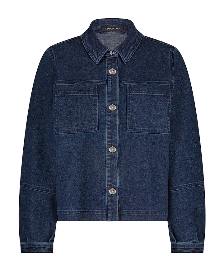 Denim jack blauw