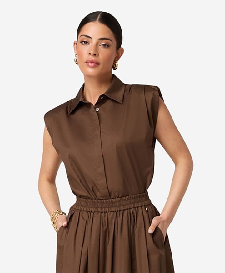 Dames blouse bruin