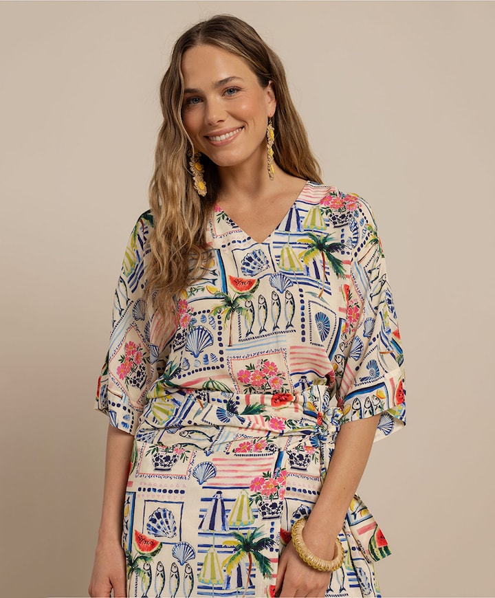 Dames blouse multicolor