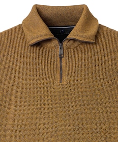 Heren trui met rits geel