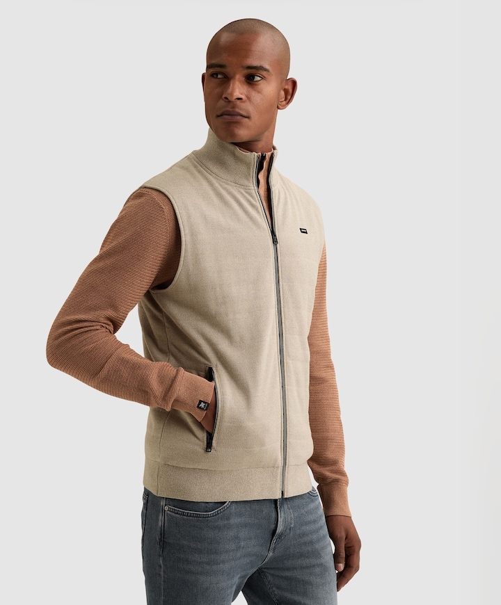 Heren bodywarmer beige